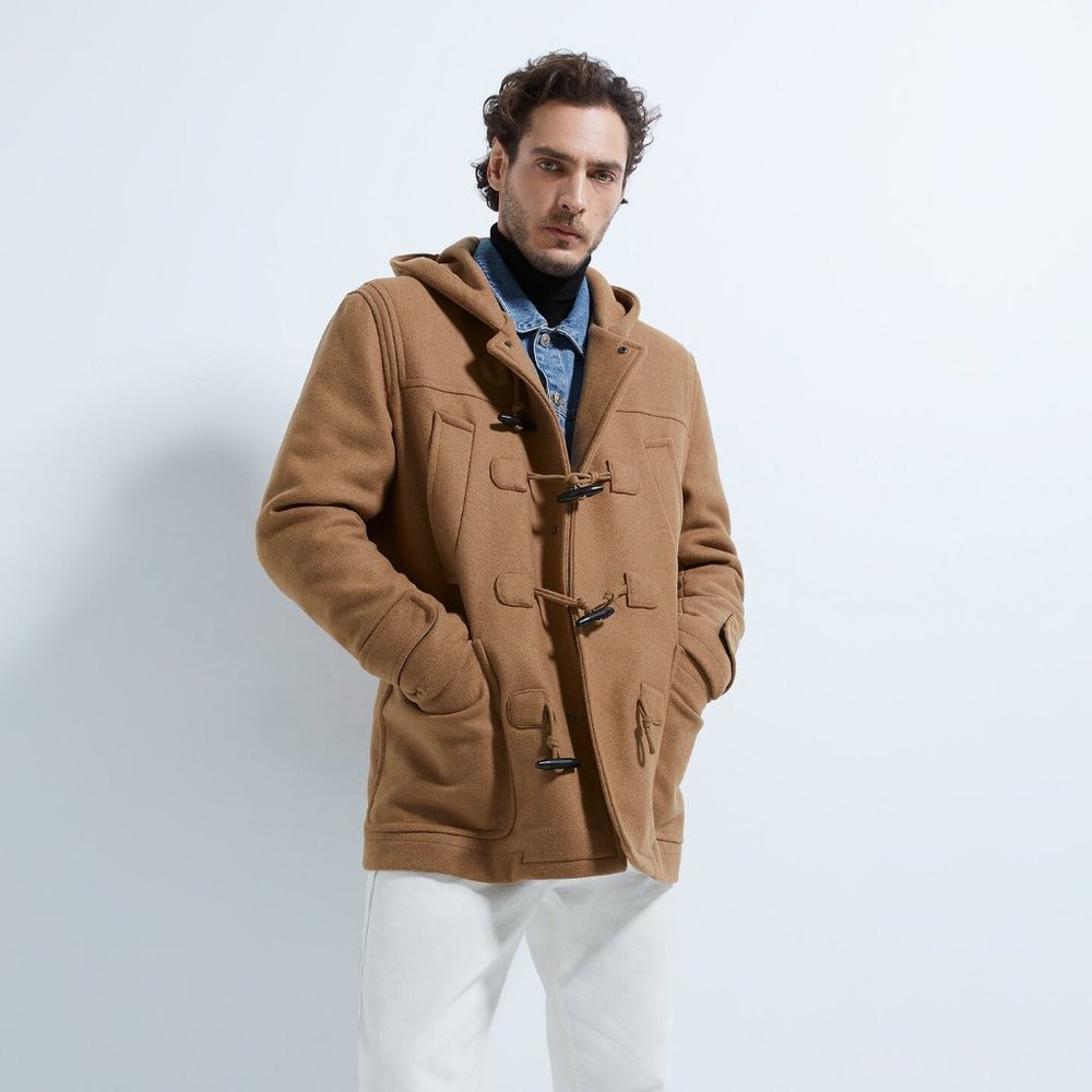 Zara Men's Toggle Hooded Coat